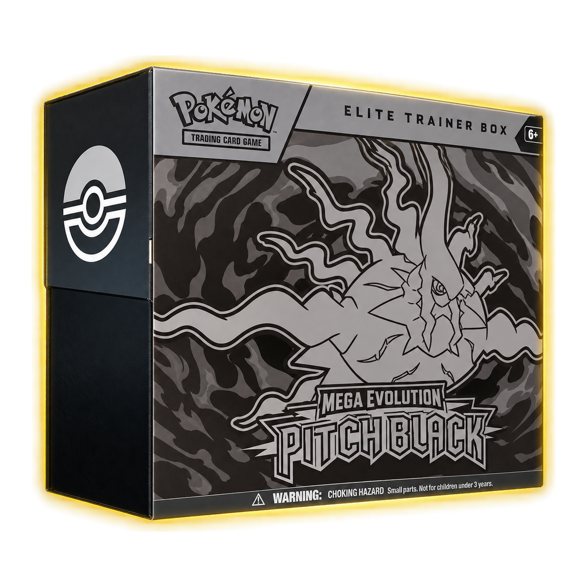 Pitch Black ETB – transparentné PNG, jemný zlatý glow, 1400 × 1400