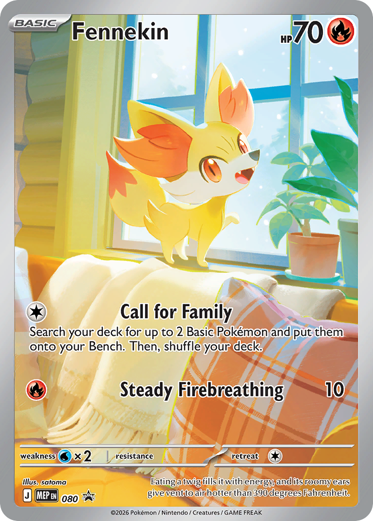 Fennekin MEP080 English Pokémon TCG full card
