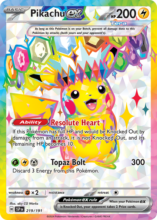 Pikachu ex SSP219 full card English