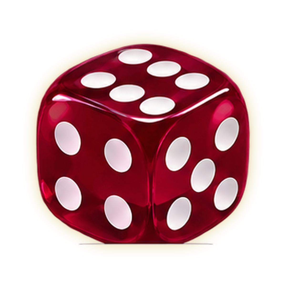Priesvitná hracia kocka D6 – Burgundy – bordová, ilustračný obrázok