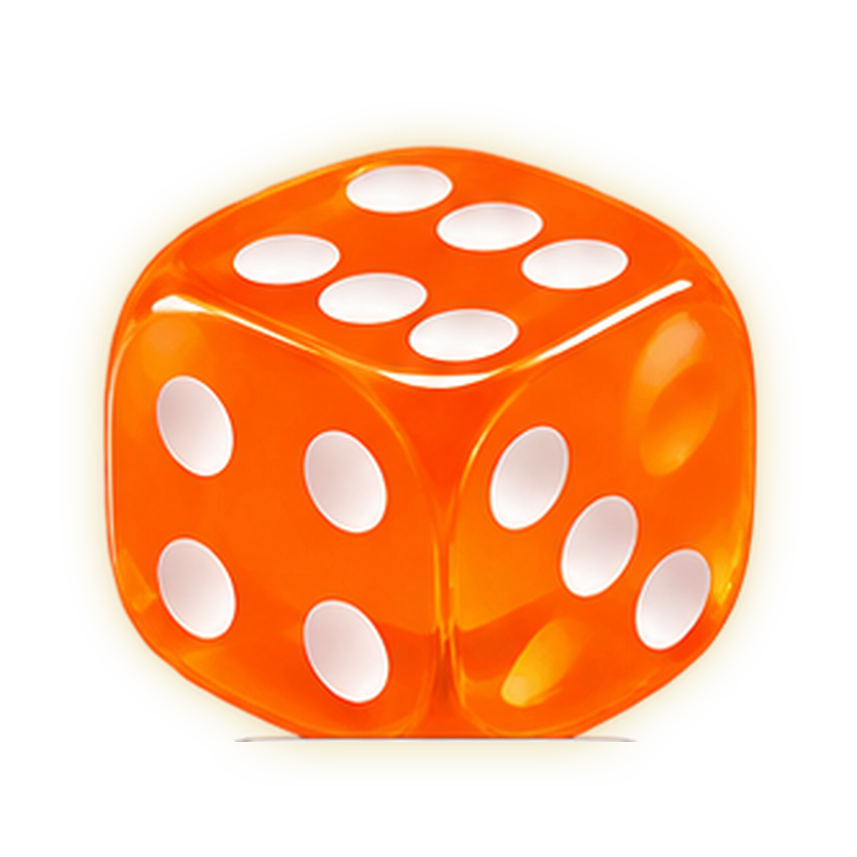 Priesvitná hracia kocka D6 – Orange – oranžová, ilustračný obrázok