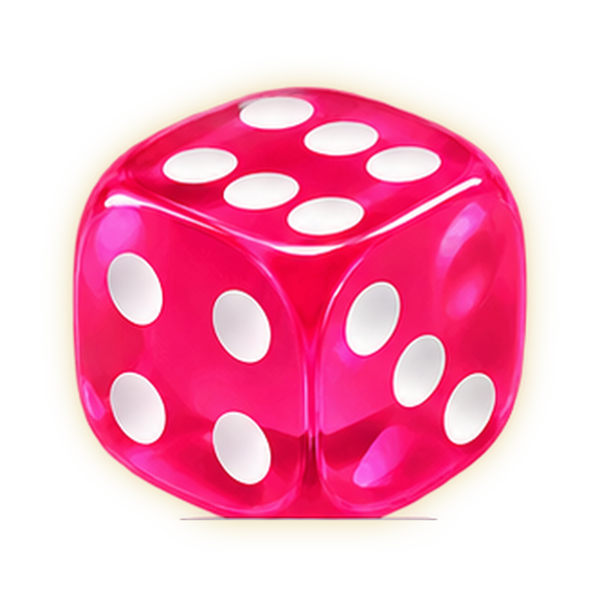 Priesvitná hracia kocka D6 – Pink – ružová, ilustračný obrázok