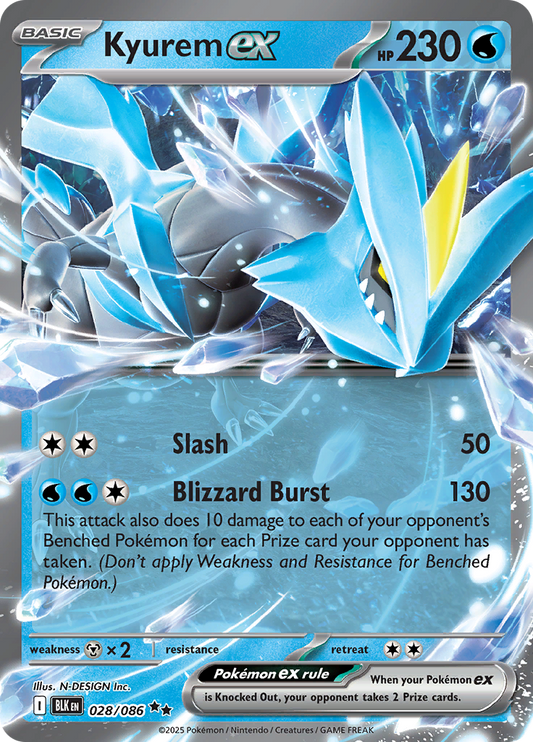 Kyurem ex – Black Bolt BLK 028 – anglická originálna karta