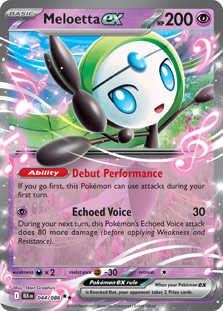 Meloetta ex – Black Bolt BLK 044 – anglická originálna karta