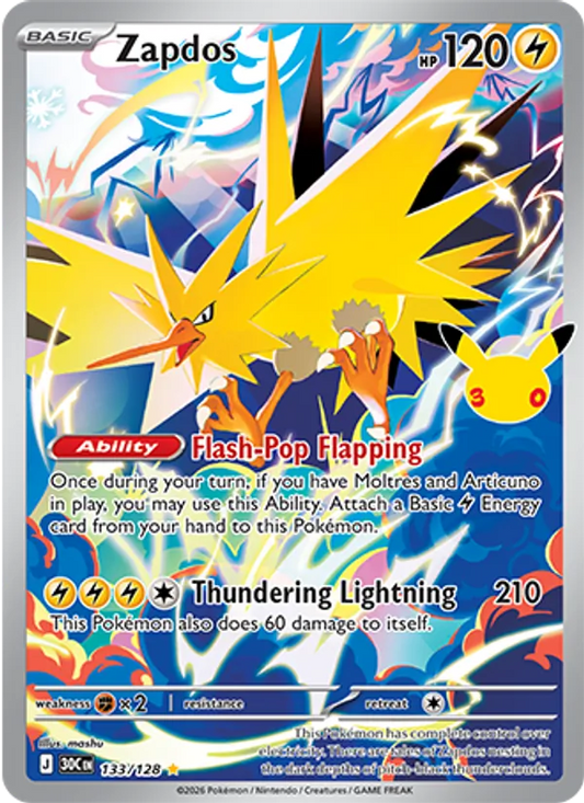 Zapdos – 30th Celebration – 133 | EN | NM