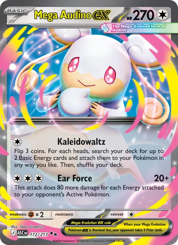 Mega Audino ex – Ascended Heroes – 172 | EN | NM