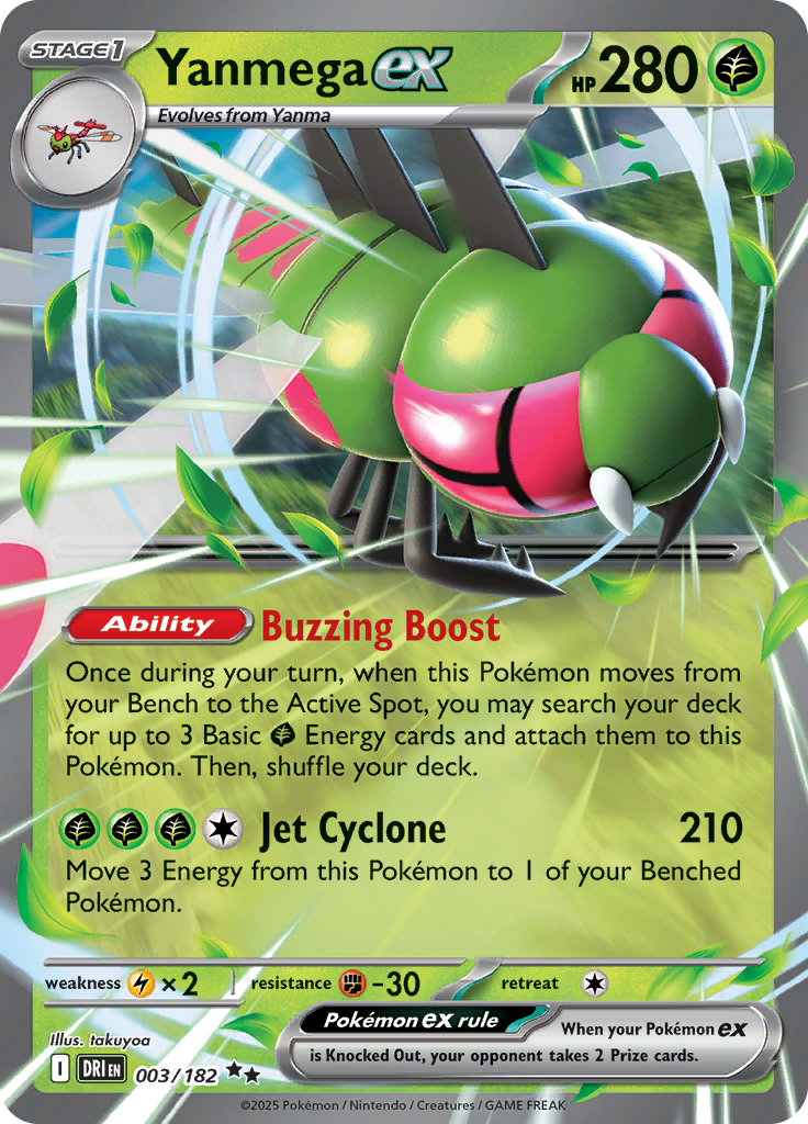 Yanmega ex – Destined Rivals DRI 003 – anglická originálna karta