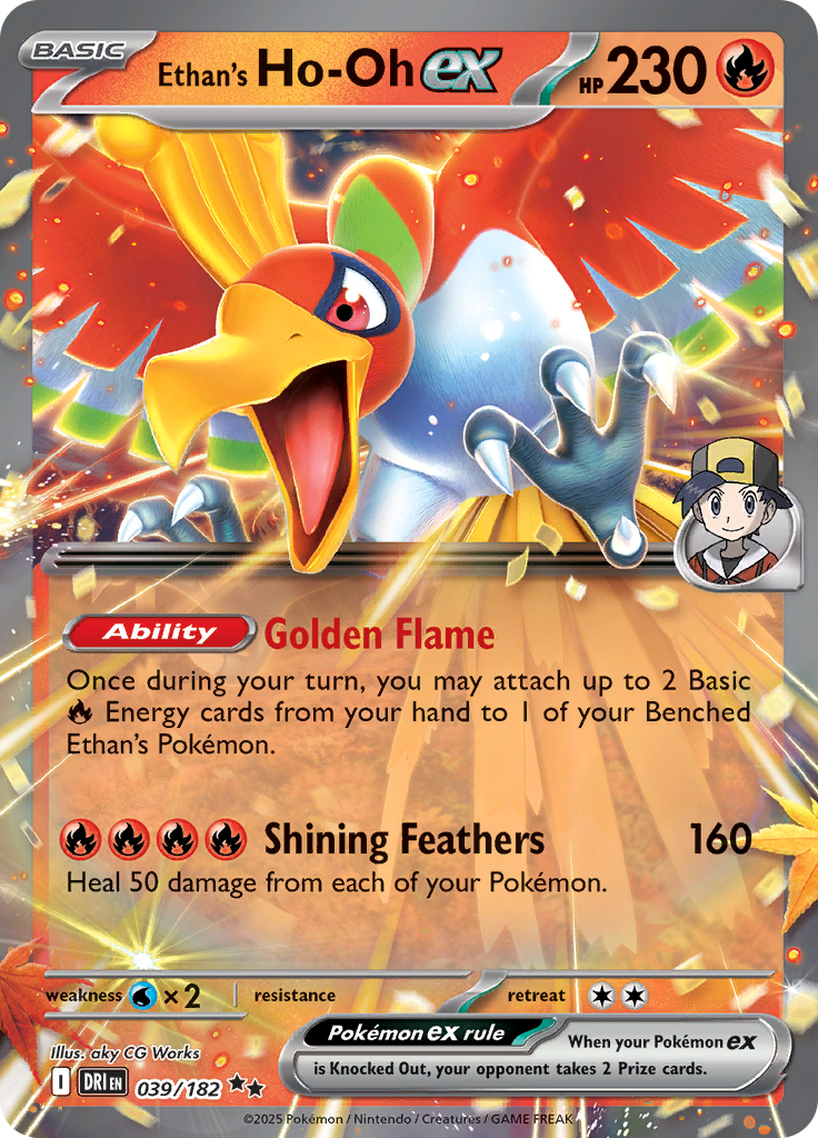 Ethan's Ho-Oh ex – Destined Rivals DRI 039 – anglická originálna karta