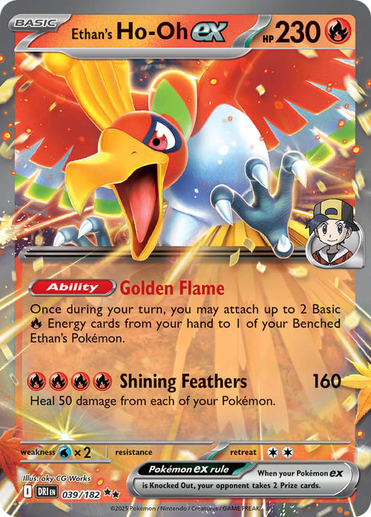 Ethan's Ho-Oh ex – Destined Rivals DRI 039 – anglická originálna karta