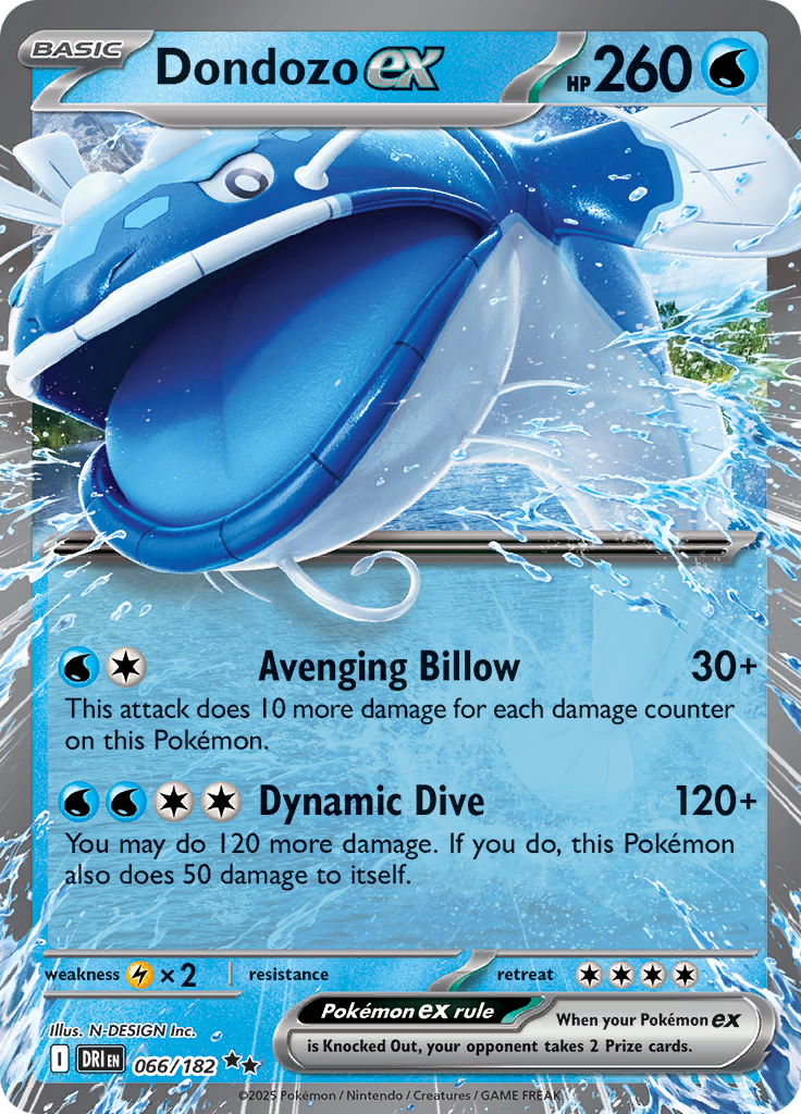 Dondozo ex – Destined Rivals DRI 066 – anglická originálna karta