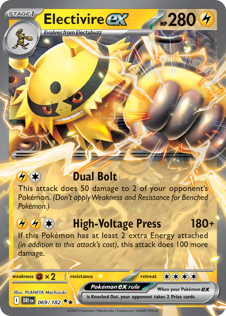 Electivire ex – Destined Rivals DRI 069/182 – anglická karta Double Rare