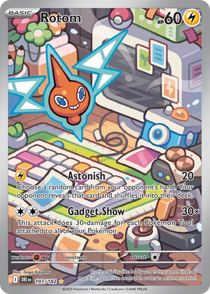Rotom – Destined Rivals DRI 197/182 – anglická karta Illustration Rare