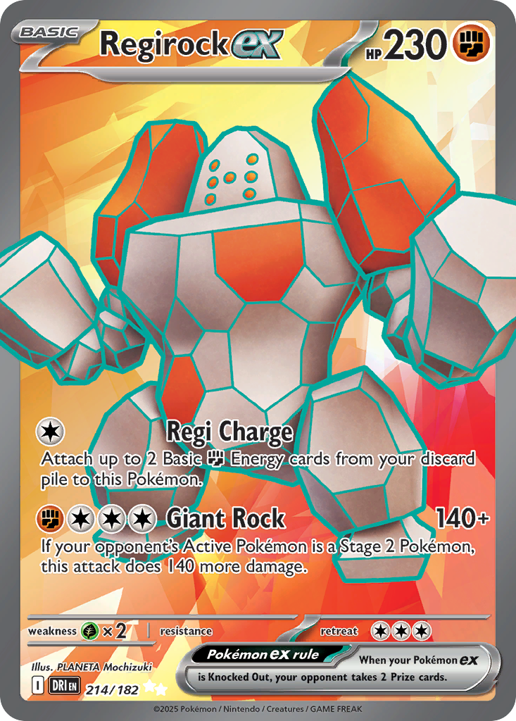 Regirock ex – Destined Rivals DRI 214/182 – anglická karta Ultra Rare