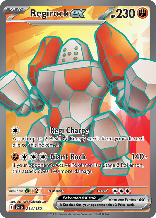 Regirock ex – Destined Rivals DRI 214/182 – anglická karta Ultra Rare