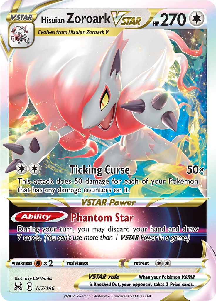 Hisuian Zoroark VSTAR – Lost Origin LOR 147 – anglická originálna karta