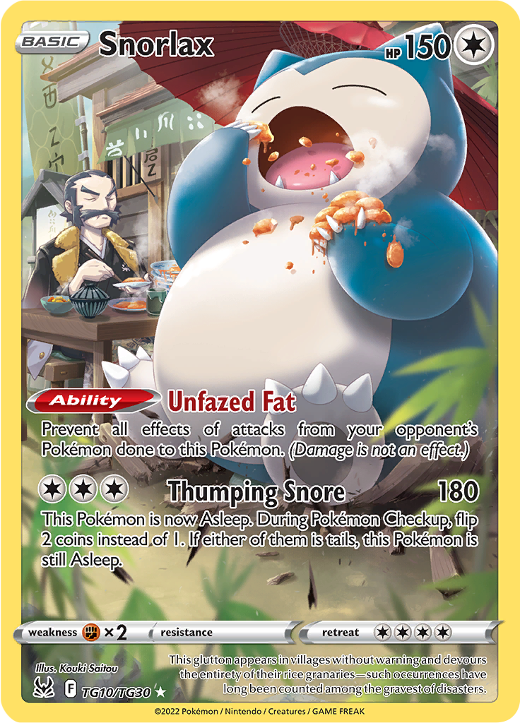 Snorlax – Lost Origin – Trainer Gallery LOR TG10 – anglická originálna karta