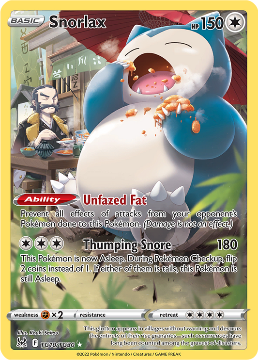 Snorlax – Lost Origin – Trainer Gallery LOR TG10 – anglická originálna karta