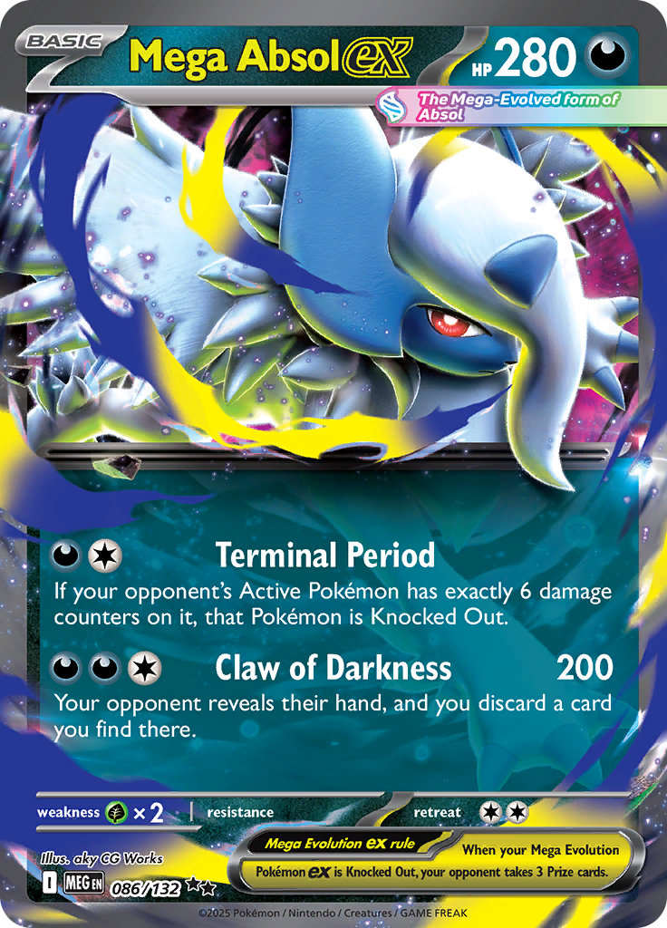 Mega Absol ex – Mega Evolution MEG 086 – anglická originálna karta