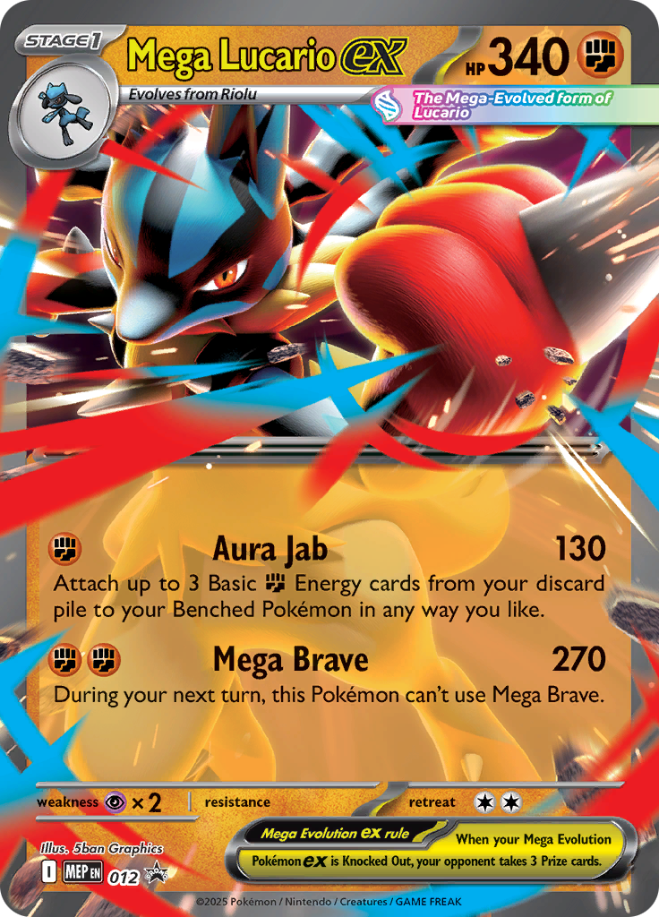 Mega Lucario ex – Mega Promos MEP 012 – anglická originálna karta