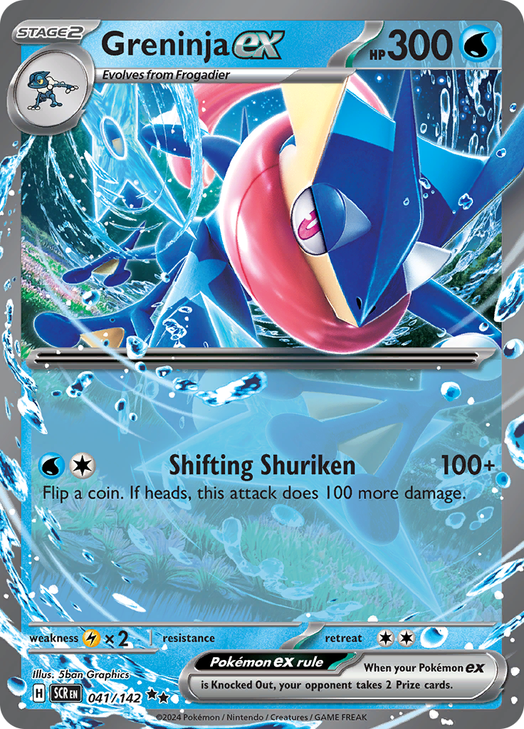 Greninja ex – Stellar Crown SCR 041 – anglická originálna karta